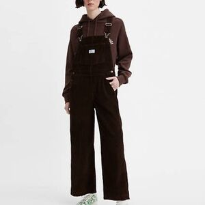 Levi's Women's Chocolate Brown Corduroy Overalls